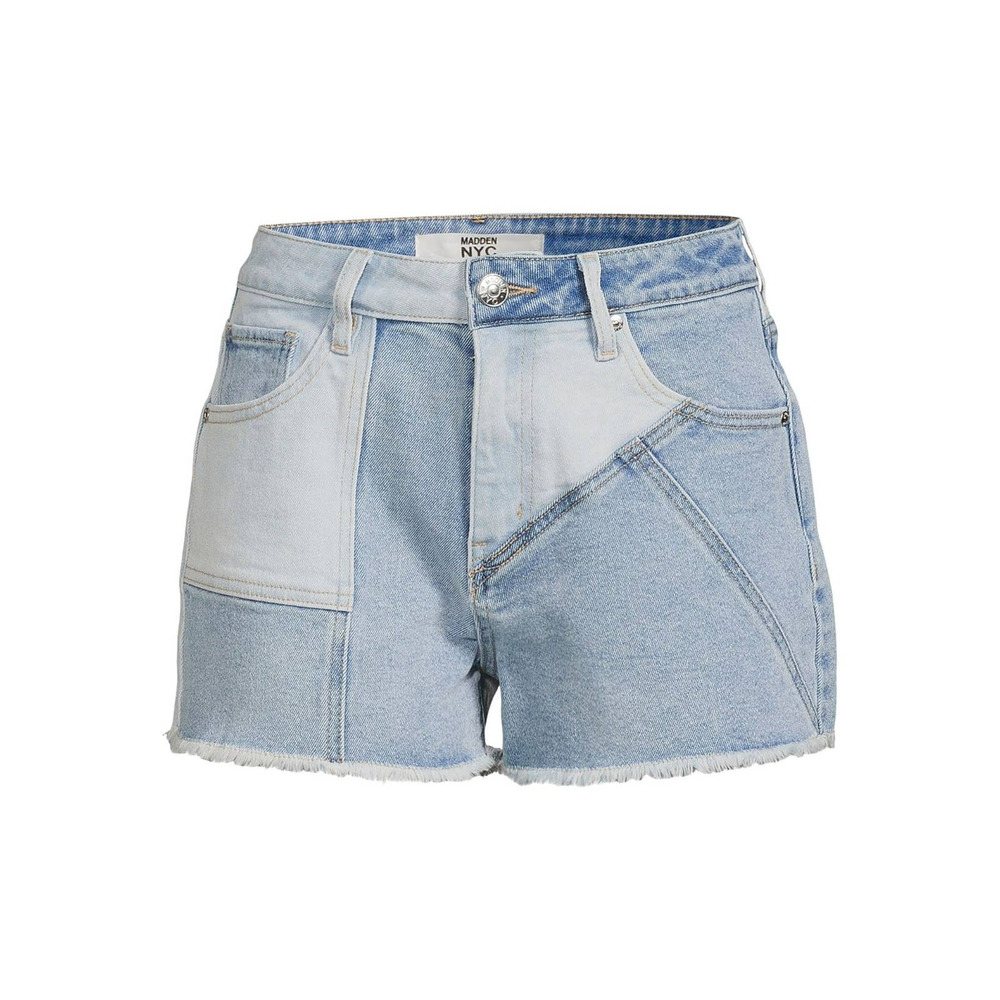 Madden NYC Juniors' Colorblock Denim Mom Shorts (NWT) Size: 9